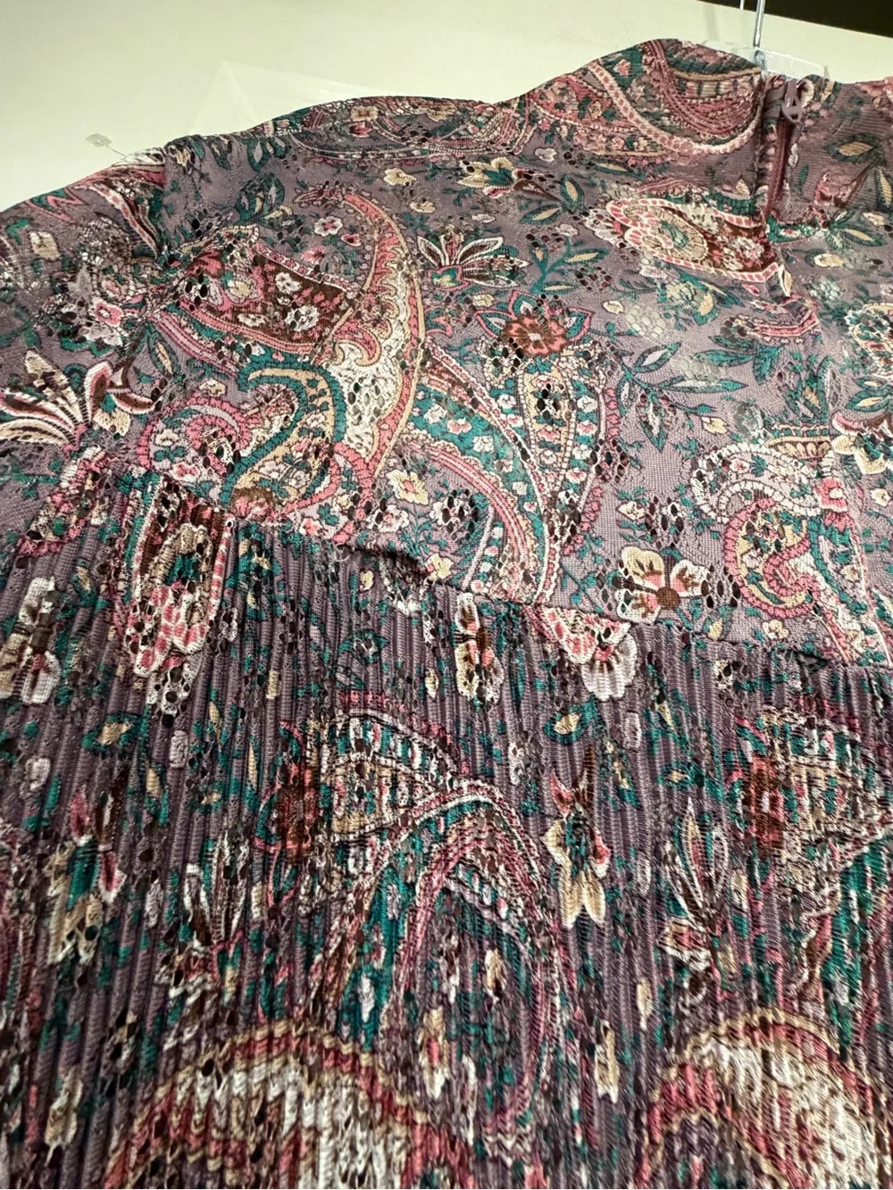 Liz Roberts Vintage Mauve Paisley Midi Dress Size 16